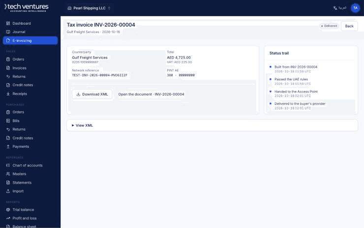 E-invoicing, natively